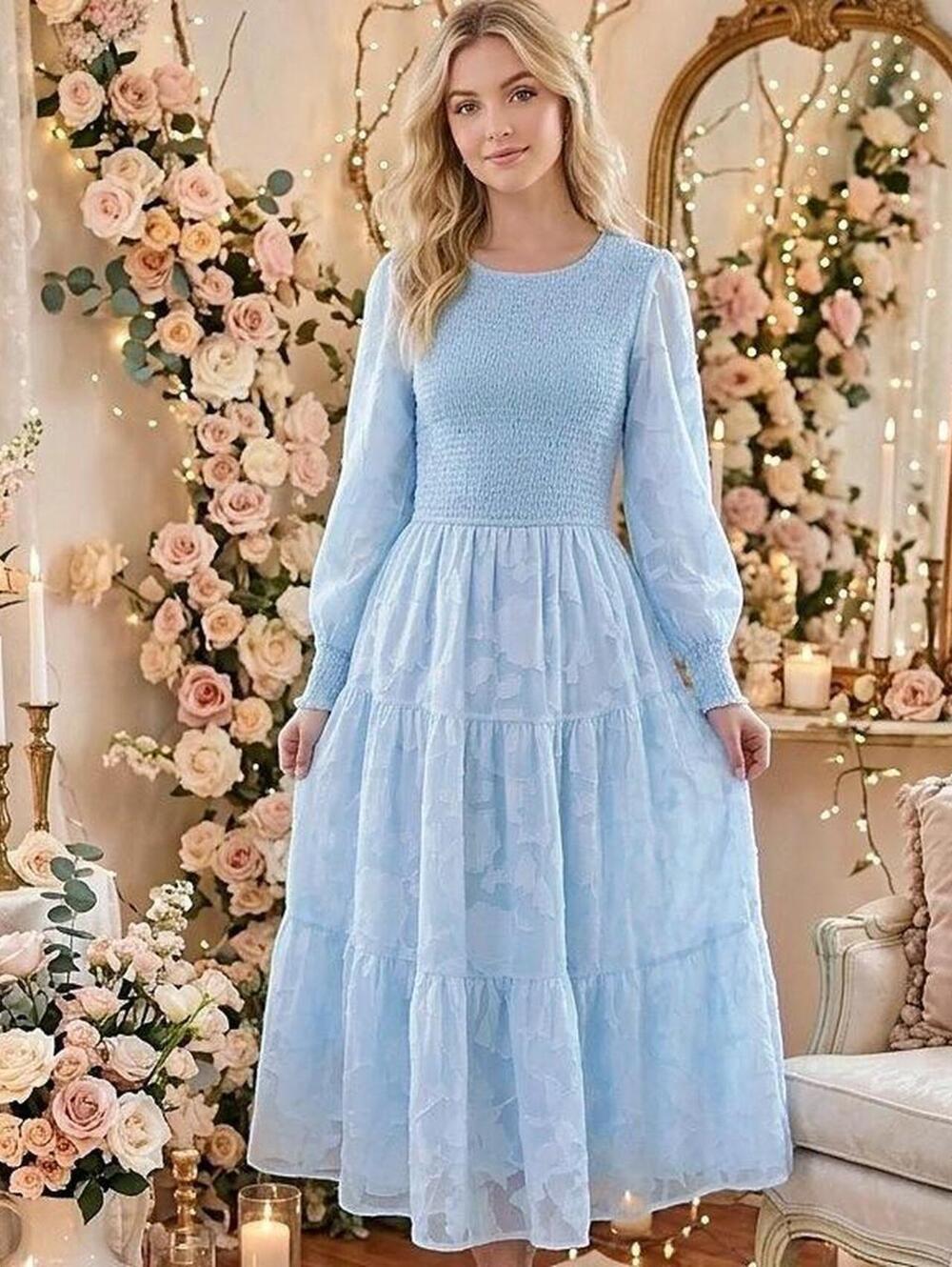 Light Blue Honeycomb dress Romantic, Indie, Boho